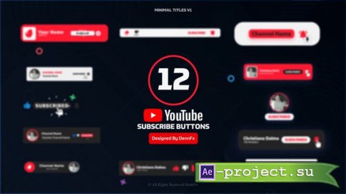 Videohive - Youtube Subscribe Buttons Pack - 45467613 - Project for After Effects