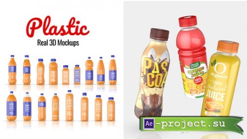 Videohive - Plastic Bottles Real 3D Mockups - 45524583 - Project for After Effects