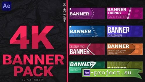 Videohive - Banner pack 4K - 45549357 - Project for After Effects