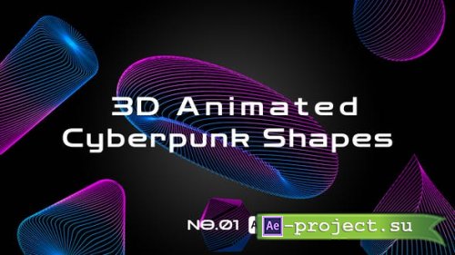 Videohive - 3D animated cyberpunk shapes - 45647715 - Project for After Effects