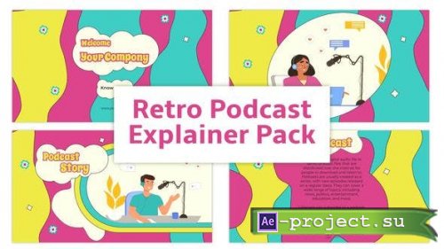 Videohive - Retro Podcast Explainer Animation Scene Pack - 45655459 - Project for After Effects