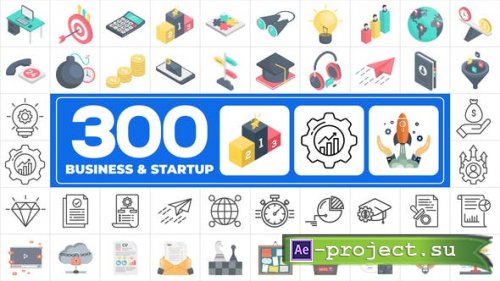 Videohive - 300 Icons Pack - Business & Startups - 45655212 - Project for After Effects