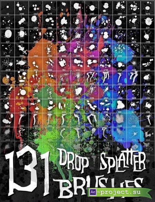 130+ Drop Splatter Brushes for Photoshop