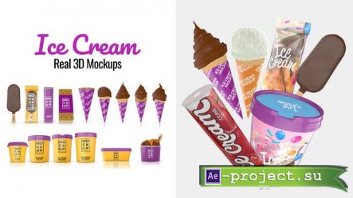 Videohive - Ice Cream Real 3D Mockups - 45915994 - Project for After Effects