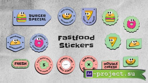 Videohive - Fastfood Stickers - 45928036 - Project for After Effects