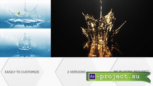 Videohive - Gold And Water Splashes | Logo Reveal - 19411806 - Project for After Effects
