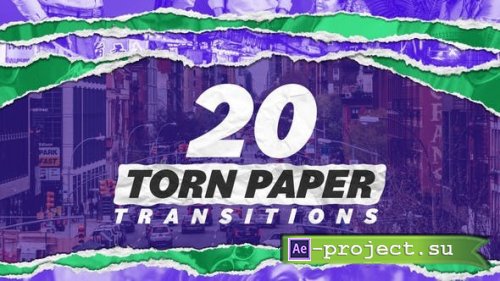 Videohive - Torn Paper Transitions - 46112485 - Project for After Effects