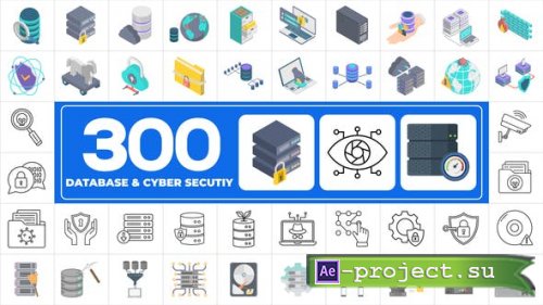 Videohive - 300 Icons Pack - Cyber Security - 46132378 - Project for After Effects