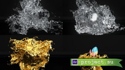 Videohive - water splash logo reveal (2 Color) - 45970060 - Project for After Effects