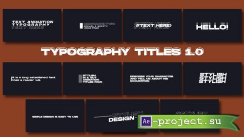 Videohive - Typography Titles 1.0 | After Effects - 46221580 - Project for After Effects