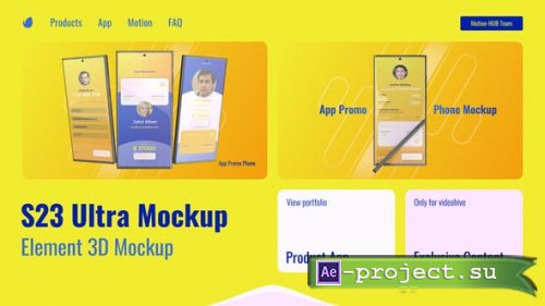 Videohive - App Mockup Element 3D - 46358189 - Project for After Effects