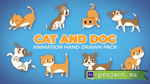 Videohive - Cat And Dog Animation Hand Drawn Pack - 46358566 - Project for After Effects