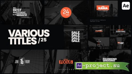 Videohive - Various Titles 25 - 46440596 - Project for After Effects