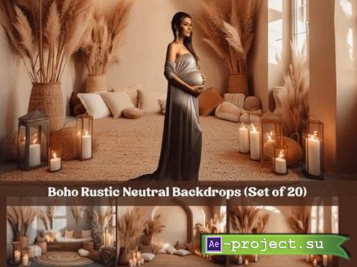 Boho Room Digital Photo Backdrop