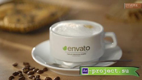 Videohive - Coffee Cappuccino Mockup Logo Opener - 46158812 - Project for After Effects