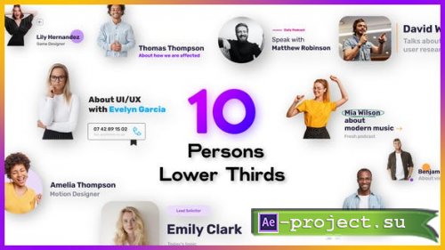 Videohive - 10 Minimal Person Lower Thirds - 46565648 - Project for After Effects