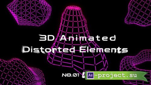 Videohive - 3D animated distorted elements - 46379798 - Project for After Effects