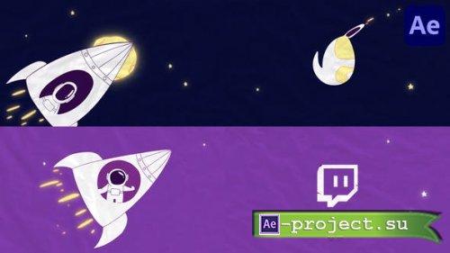 Videohive - Cartoon Astronaut in Rocket Logo Opener for After Effects - 46646384 - Project for After Effects