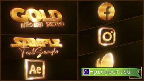 Videohive - Gold Retro Logo Intro - 46704455 - Project for After Effects