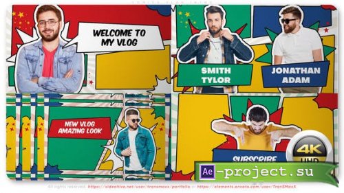 Videohive - Comics Vlog Intro - 46776215 - Project for After Effects