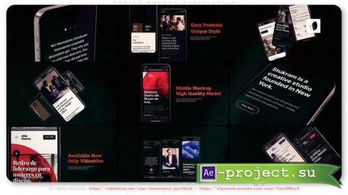Videohive - Mobile Mockup Black Style - 46776132 - Project for After Effects