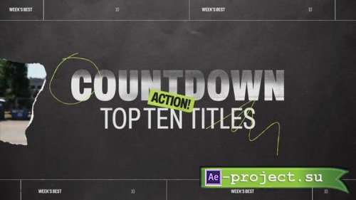 Videohive - Torn Paper Countdown - Top 10 Titles - 47006324 - Project for After Effects
