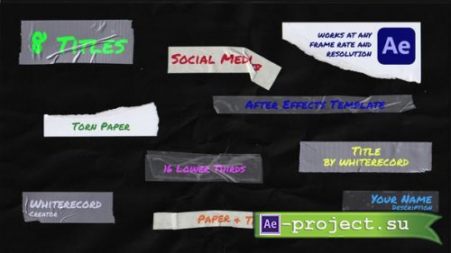 Videohive - Paper & Tape | Titles & Lower Thirds - 47038216 - Project for After Effects