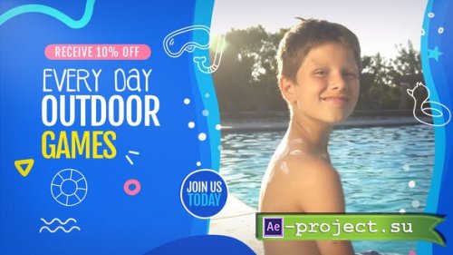 Videohive - 4K Kids And Teens Swimming Summer Camp Opener - 47179291 - Project for After Effects