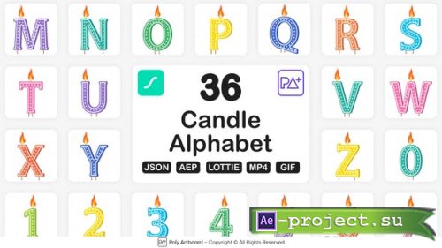Videohive - Candle Lottie Alphabet - 47234458 - Project for After Effects