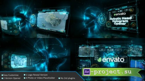 Videohive - Robotic Head Hologram Opener - 35412583 - Project for After Effects