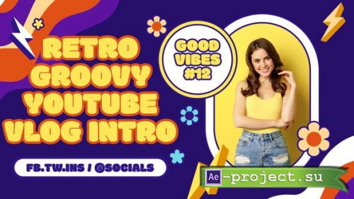 Videohive - Retro Groovy Youtube Vlog Intro - 46208187 - Project for After Effects