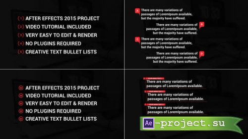 Videohive - Modern Text Bullet Lists - 47416239 - Project for After Effects