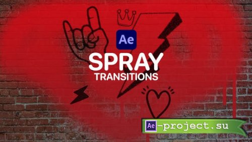 Videohive - Spray Transitions for After Effects - 47519782 - Project for After Effects
