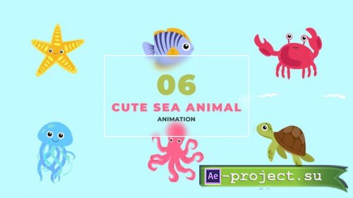 Videohive - Sea Animal Flat Vector Animation Scene - 47494422 - Project for After Effects