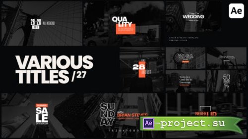 Videohive - Various Titles 27 - 47531682 - Project for After Effects