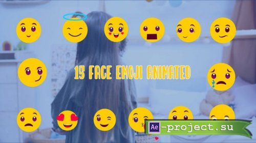 Videohive - Cute Face Emoji Animated Element - 47494352 - Project for After Effects