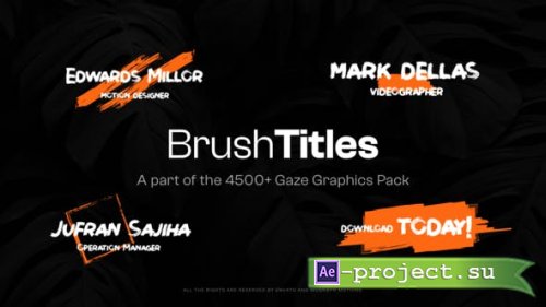 Videohive - 20 Brush Titles - 47490617 - Project for After Effects