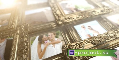Videohive - Slideshow Glossy Gold Vintage Frames - 7616685 - Project for After Effects