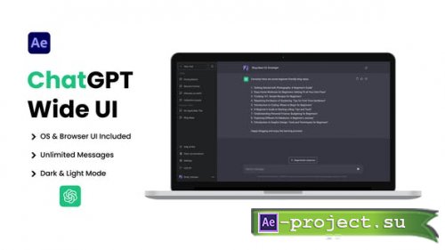 Videohive - ChatGPT AI Chatbot Wide UI - 47068299 - Project for After Effects