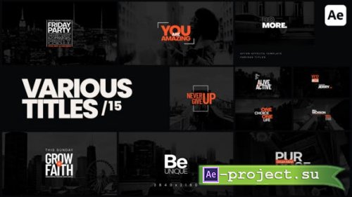 Videohive - Various Titles 15 - 43314868 - Project for After Effects