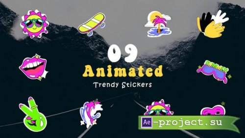 Videohive - Trendy Stickers Animated Scene - 47871692 - Project for After Effects