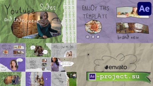 Videohive - Social Media Slides and Endscreens for After Effects - 47852862 - Project for After Effects