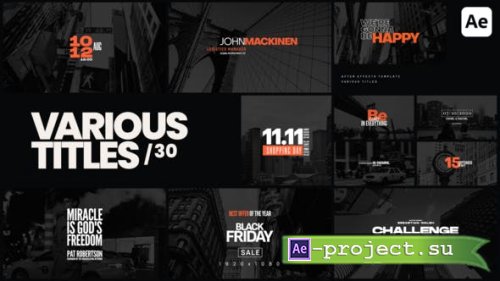 Videohive - Various Titles 30 - 47874621 - Project for After Effects