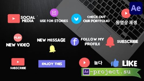 Videohive - Social Media Subscribe Buttons | After Effects - 47963172 - Project for After Effects
