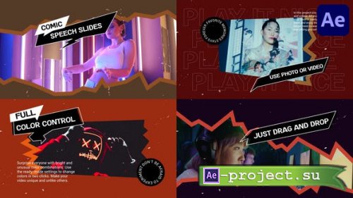 Videohive - Comic Speech Slides for After Effects - 47992295 - Project for After Effects