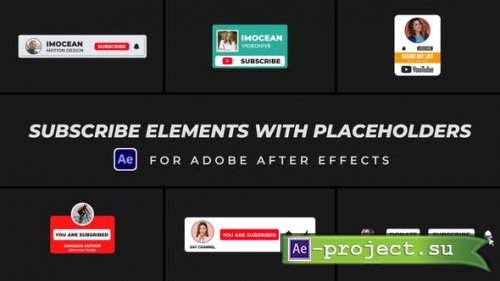 Videohive - Subscribe Elements with Placeholders - 48089358 - Project for After Effects