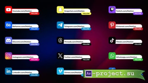 Videohive - Social Media Lower Thirds - 47756890 - Project for After Effects