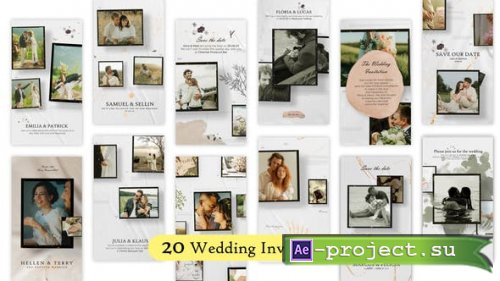Videohive - 20 Glamorous Wedding Invitation Reels and Stories - 48199304 - Project for After Effects