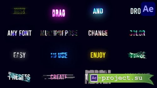 Videohive - Glitch Text Presets Pack for After Effects - 48431922 - Project for After Effects