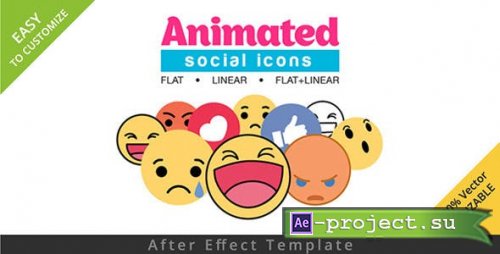 Videohive - Animated Social Icons - 15382428 - Project for After Effects
